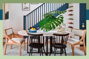 Truques de pintura em casa simples real 2022, sala de jantar com escada azul