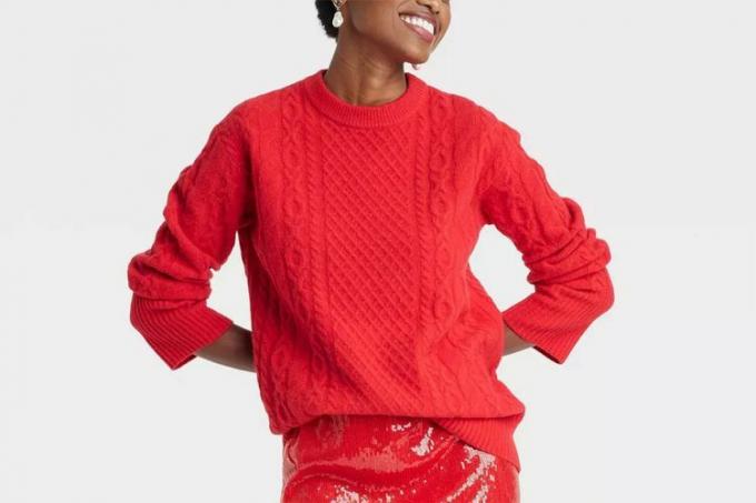 Suéter túnica feminino com gola redonda Target A New Day 
